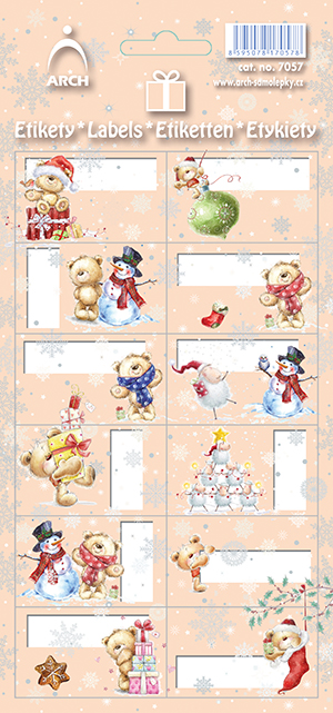 Vánoční etikety - veselí medvídci