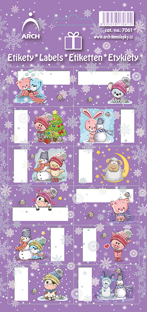 Vánoční etikety - srnečka a zvířátka