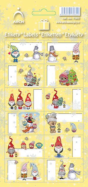 Vánoční etikety - lesní skřítci