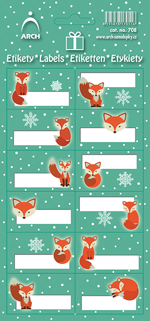 Vánoční etikety - lišky