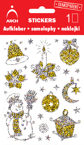 Vánoční holografické samolepky - zvoneček