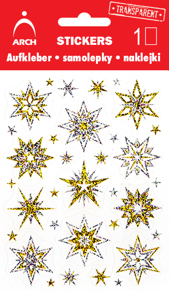 Vánoční holografické samolepky - hvězdičky 01