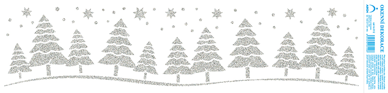 Stromky - tisk stříbrnými glitry