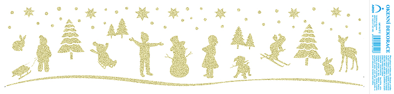 Radovánky - tisk zlatými glitry