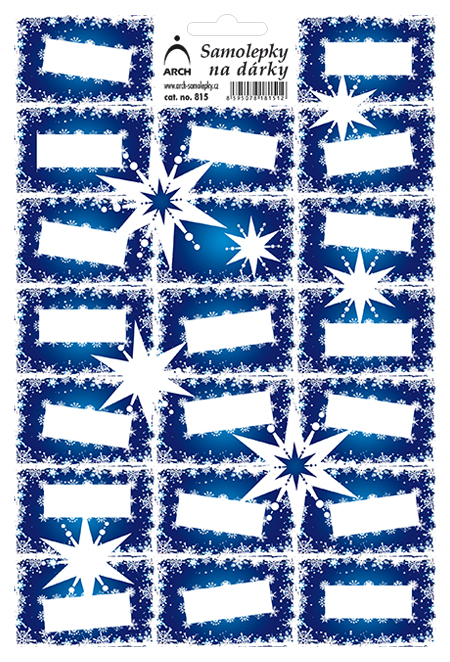 Etikety na dárky hvězdy - modré