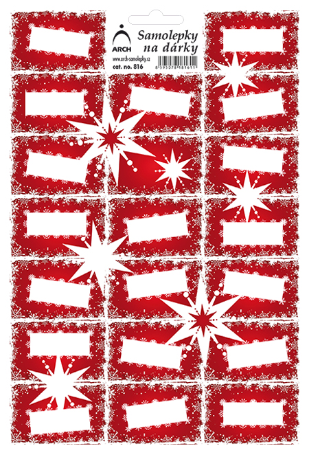 Etikety na dárky hvězdy - červené