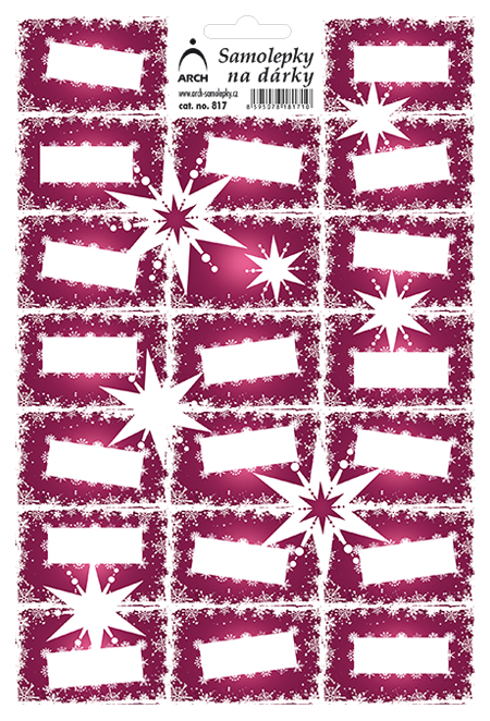 Etikety na dárky hvězdy - fialové
