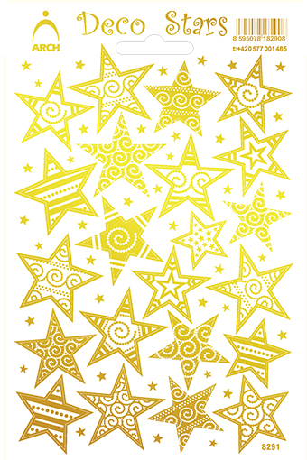 Zlaté dekorační hvězdy