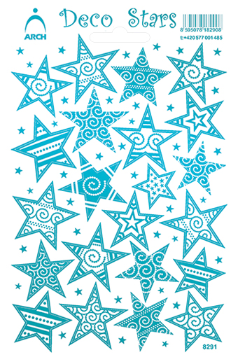 Tyrkysové dekorační hvězdy