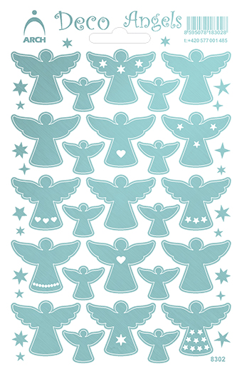 Tyrkysoví hladcí dekorační andílci