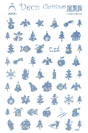 Stříbrné dekorační vánoční obrázky