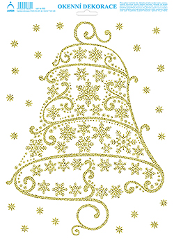 Vánoční zvon - tisk zlatými glitry