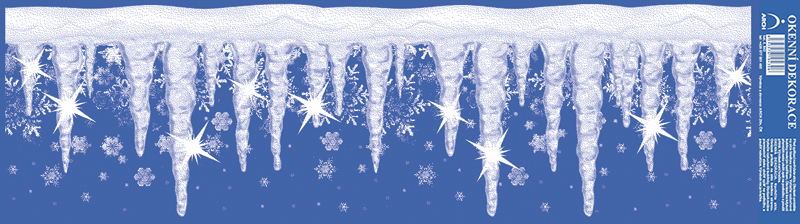 Námraza - rampouchy se stříbnými glitry