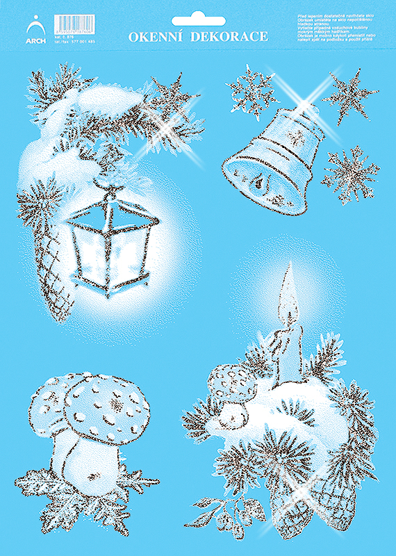 Svíčka s lucernou - se stříbrnými glitry