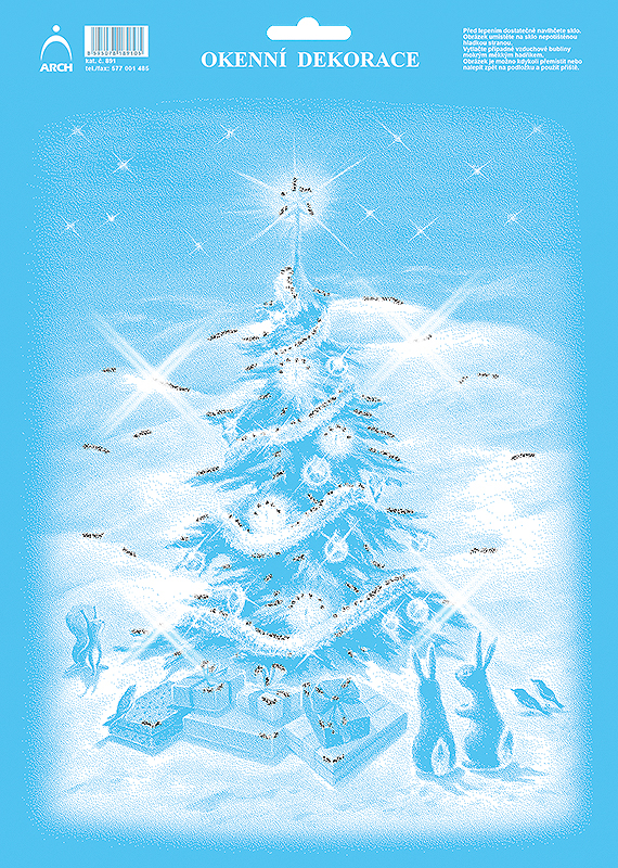 Vánoční strom se zvířátky - se stříbrnými glitry