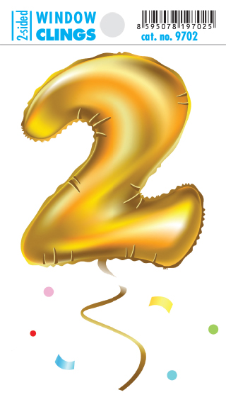 Adhezní nálepky - balónek dvojka