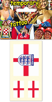 Temporary tattoo for fans - England