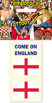 Temporary tattoo for fans - England