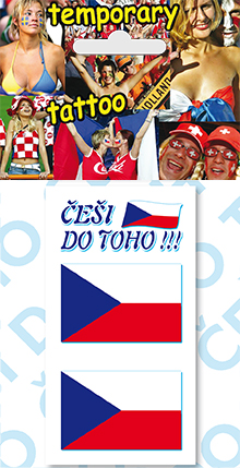 Tetovací obtisky vlajky ČR - Češi do toho!