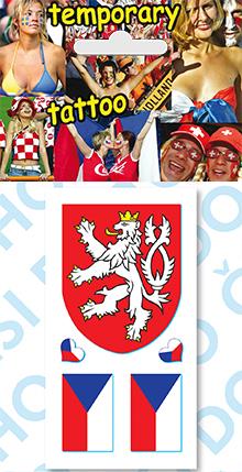 Tetovací obtisky vlajky ČR - Znak a 2 vlajky