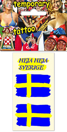 Temporary tattoo for fans - Sweden