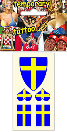 Temporary tattoo for fans - Sweden