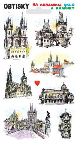 Obtisky na sklo, keramiku a kamínky - Týnský chrám