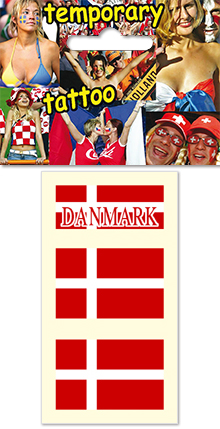Temporary tattoo for fans - Denmark