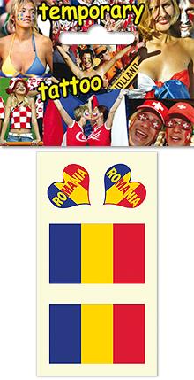 Temporary tattoo for fans - Romania