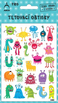 Dětské piko tetovací obtisky - monsters