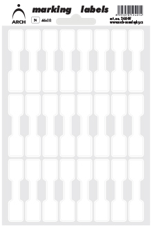 Etikety na šperky papírové 10x46 mm - bílé