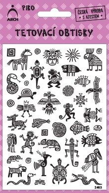 Černé piko tetovací obtisky - mayské