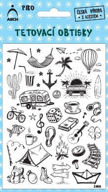 Černé piko tetovací obtisky - cestování