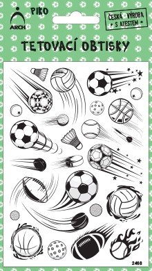 Černé piko tetovací obtisky - míče