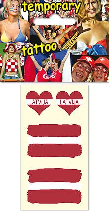 Temporary tattoo for fans - Latvia