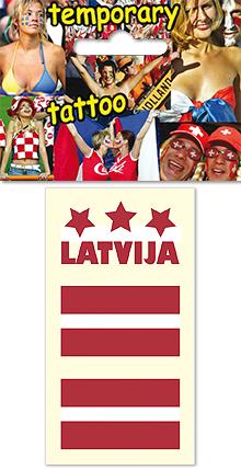 Temporary tattoo for fans - Latvia