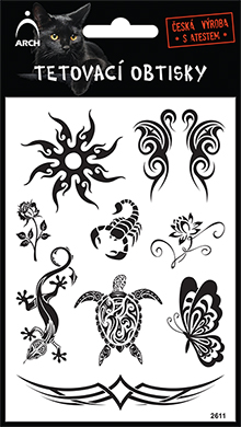 Černé tetovací obtisky - slunce