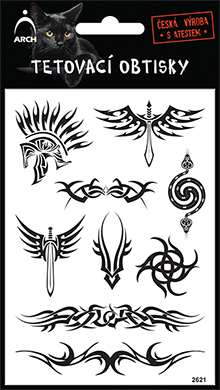 Černé tetovací obtisky - přilbice