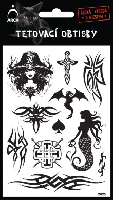Černé tetovací obtisky - fantasy
