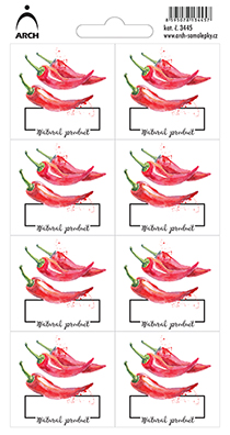 PAPRIKA - Natural product - 8 voděodolných etiket
