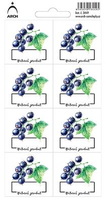 ČERNÝ RYBÍZ - Natural product - 8 voděodolných etiket