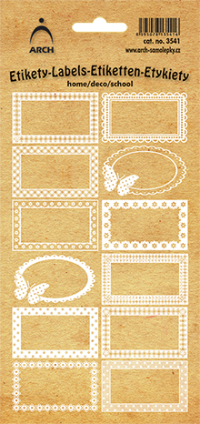  DEKORAČNÍ etikety - eko krajkové