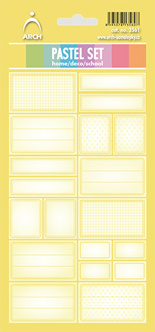 DEKORAČNÍ etikety - Pastel set - žluté
