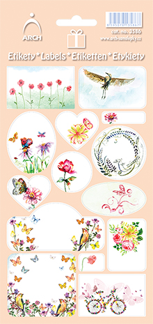 ETIKETY NA DÁRKY KVĚTINKOVÉ - růžové