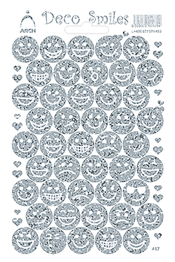 Smajlíci stříbrní glitter - Deco Smile