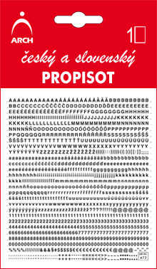 Černý propisot - výška písmen 2 mm