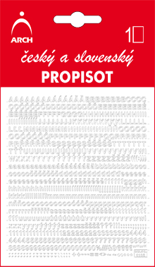 Bílý propisot - výška písmen 5 mm