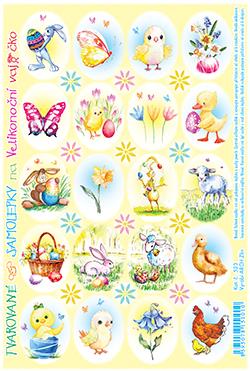 Prolisované samolepky - zajíc s kraslicí