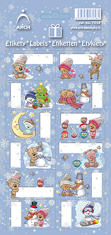 Vánoční etikety - medvídci kulíšci