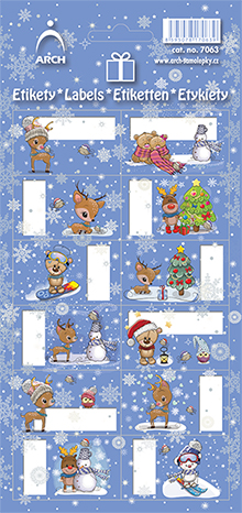 Vánoční etikety - srnečky a medvídci